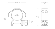 Picture of HAWKE PRECISION STEEL RING MOUNTS 1" 2 PCE WEAVER MEDIUM