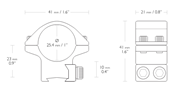 Picture of HAWKE MATCH MOUNT 1" 2 PIECE 9-11mm LOW