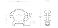 Picture of HAWKE PRECISION STEEL RING MOUNTS 1" 2 PIECE WEAVER LOW LEVER